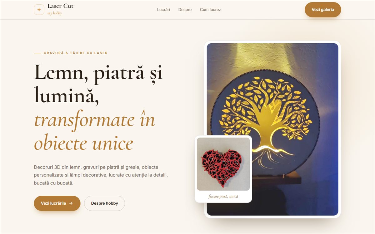 Site-ul Laser Cut, partea de sus